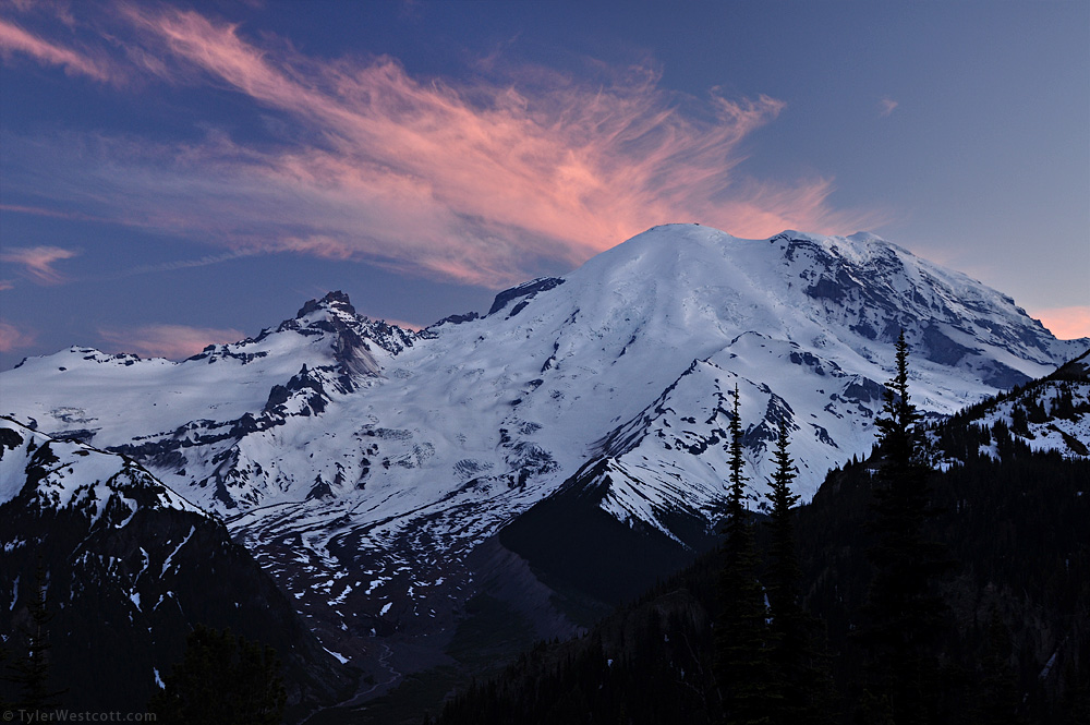 Sunset at Sunrise, Mount Rainier National Park