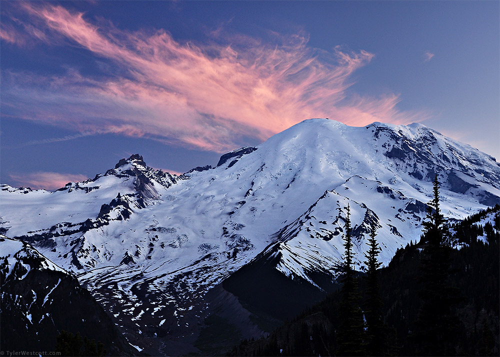 Mount Rainier at Dusk, Mount Rainier National Park, Washington