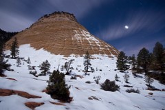 Checkerboard Mesa at Night, Zion National Park, Utah